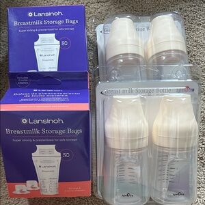 Lansinoh Breastmilk Storage bags with Spectra bottles